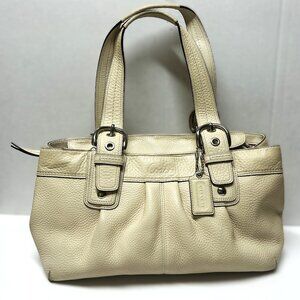 COACH cream shoulder bag with pink lining